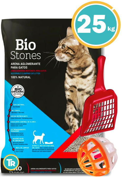 Imagen de Sanitario Aglomerante Bentonita Bio Stones 25kg - PROMO ML-WEB