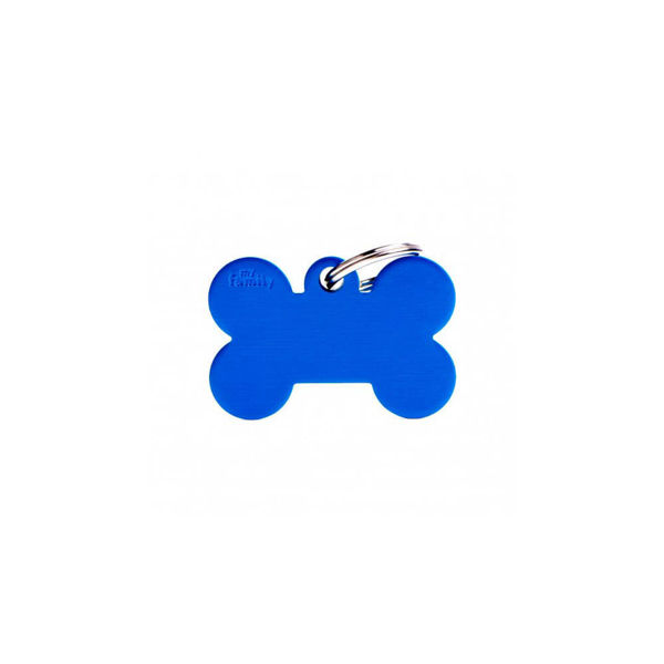 Imagen de Chapita Identificatoria Hueso Azul Grande
