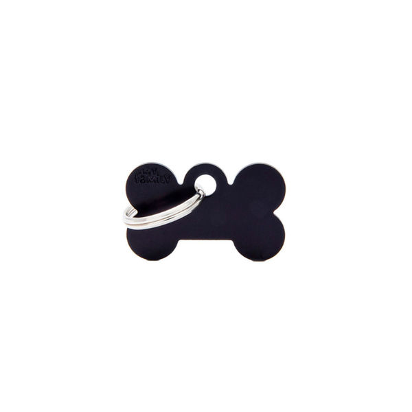 Imagen de Chapita Identificatoria Hueso Negro Grande