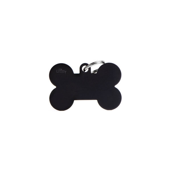 Imagen de Chapita Identificatoria Hueso Negro XL
