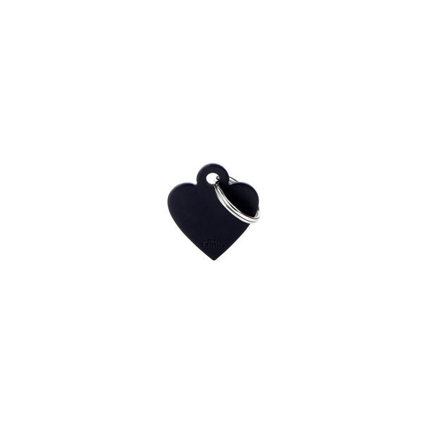 Imagen de Chapita Identificatoria Corazón Negro Chico