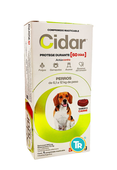 Imagen de PASTILLA ANTIPULGAS Y GARRAPATAS CIDAR 6 - 12 Kg