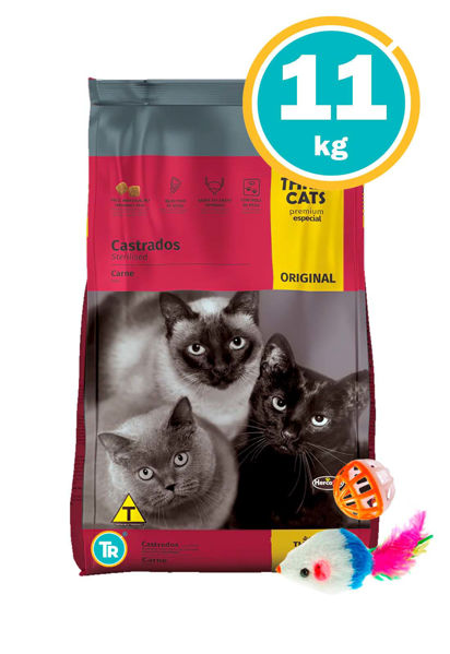 Imagen de THREE CATS Familia Original Gato Castrado 10 + 1Kg Fraccionado + Pelota + Ratón