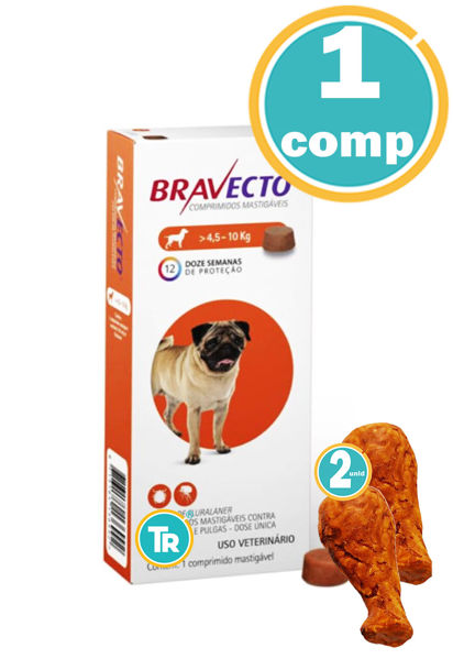 Imagen de PASTILLA ANTIPULGAS Y GARRAPATAS BRAVECTO 250 mg 4.5-10 KGS + Patas de pollo