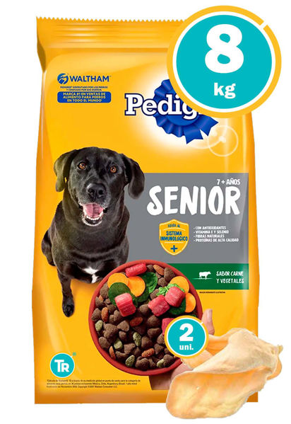 Imagen de PEDIGREE Senior Adultos Mayores 8kg + 2 Orejas