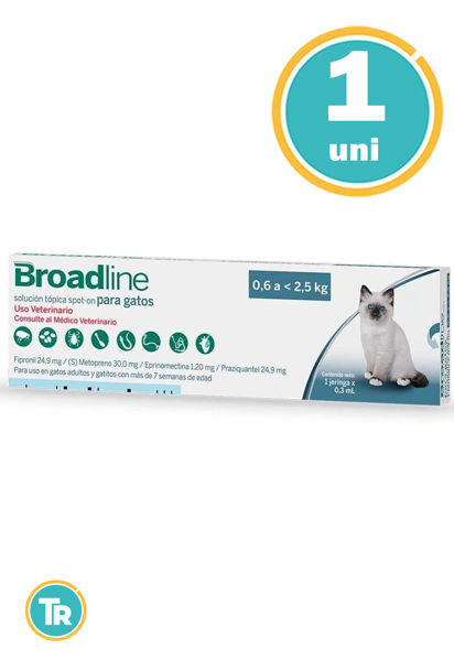 Imagen de PIPETA ANTIPULGAS Y ANTIPARASITOS BROADLINE Spot On 0,3ml Gatos de 0.6 A  2.5 kg