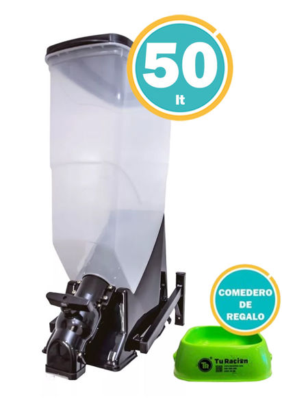 Imagen de Dispensador Alimento Negro Para Colgar + Comedero