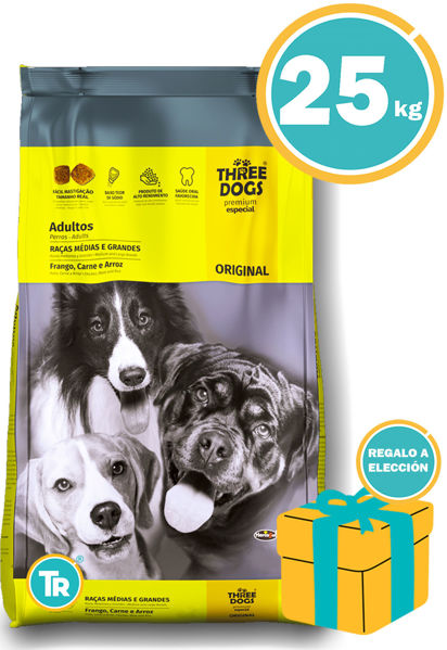 Imagen de Alimento Three Dogs Familia Original Perro Adulto Raza Mediana y Grande 22 + 3 kg