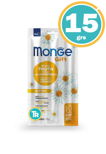 Imagen de MONGE GIFT GATO STICK KITTEN TROTA & CAMOMILLA 15GR