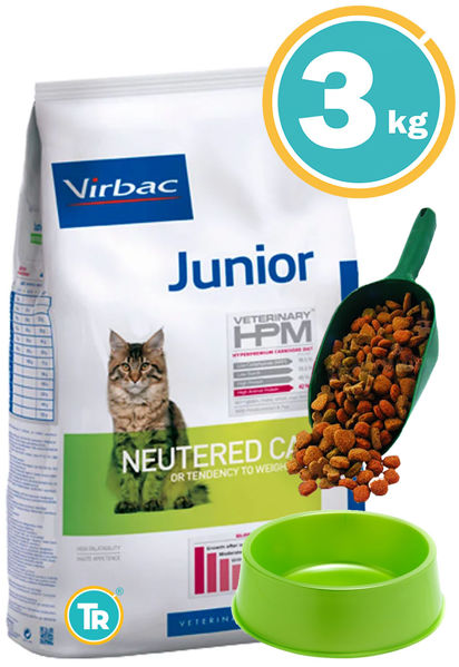 Imagen de HPM Cat Junior Castrado 3kg + Comedero + Pala