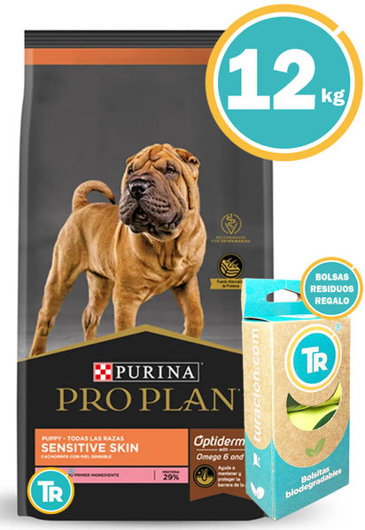 Imagen de PRO PLAN  Dog Sensitive Skin 12 Kg + Bolsas