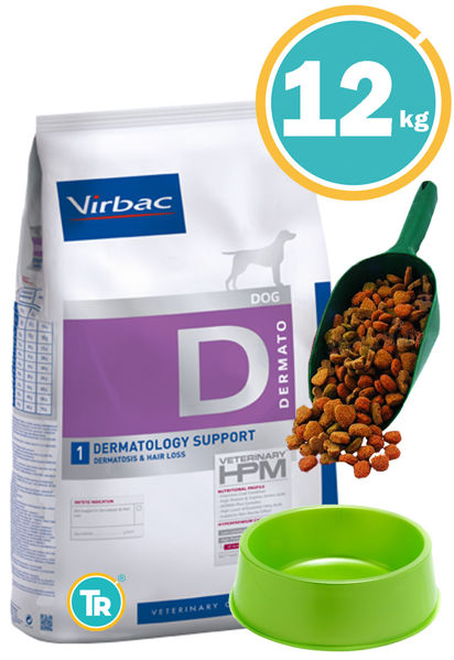 Imagen de HPM Virbac Dog Dermatology 12kg + Pala + Comedero