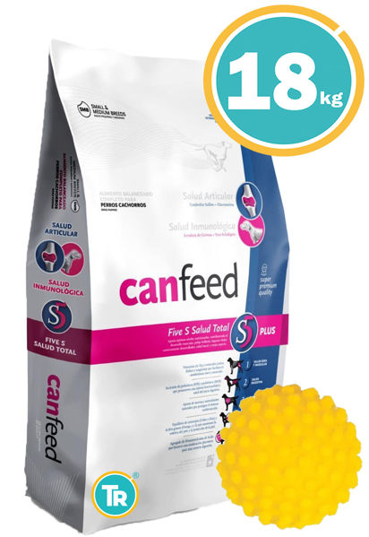Imagen de CANFEED Perro Cachorro Mediano y Pequeño 15 + 3kg + Pelota