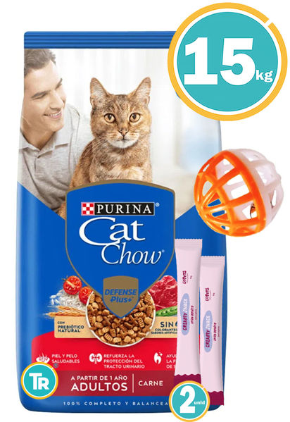 Imagen de CAT CHOW Gato Adulto Carne 15 Kg + Pelota + Salsa