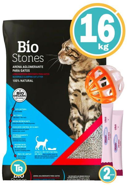 Imagen de Sanitario Esfera Aglomerante Bio Stones 16 kg - VARIOS AROMAS + Pelota + Salsas