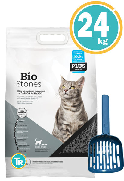 Imagen de SANITARIO BIO STONES CARBON ACTIVADO 24KG VARIOS AROMAS + Pala
