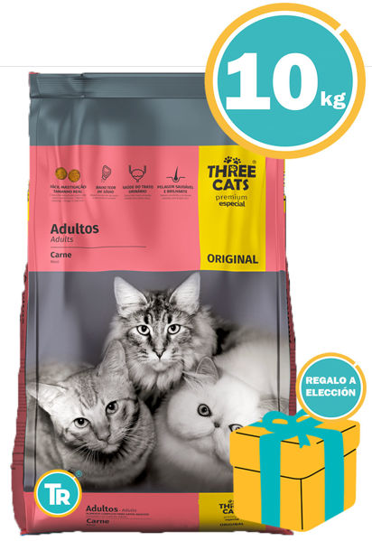 Imagen de THREE CATS Familia Original Gato Adultos Carne 10 kg