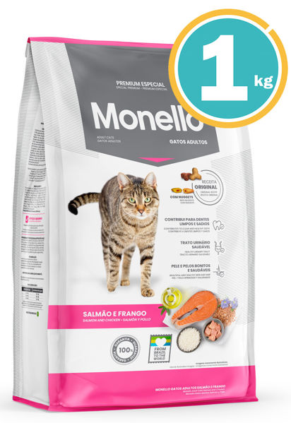 Imagen de MONELLO GATO ADULTO 1KG (SALMON Y POLLO)