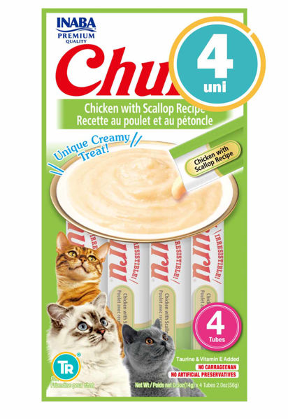 Imagen de SNACK GATO CHURU POLLO Y VIEIRA (SCALLOP) 56GR