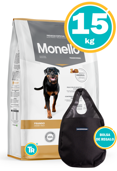 Imagen de MONELLO Perro Adulto Tradicional 15Kg (POLLO) +  Bolsa Para Auto