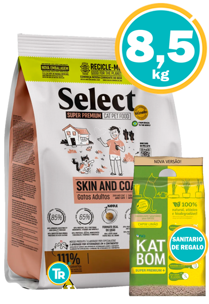 Imagen de SELECT Gato Skin & Coat 8,5kg + Sanitario