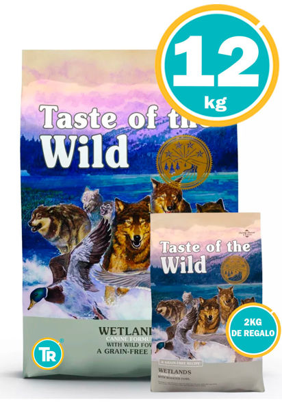 Bolsa de alimento Taste of the Wild Wetlands 12.2KG para perro con unidad extra de regalo