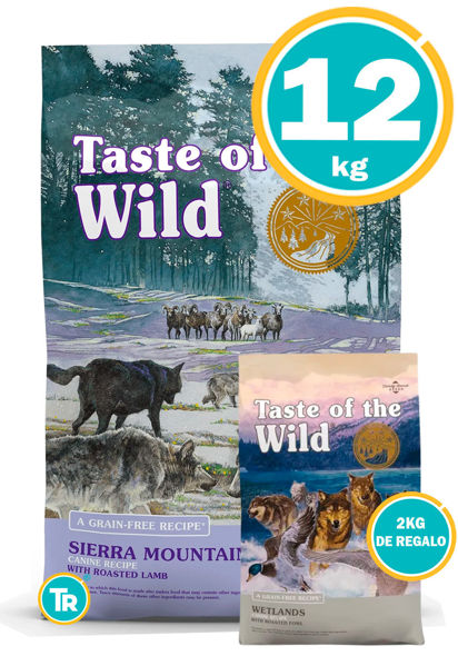 TASTE OF THE WILD Canine Sierra Mountain 12KG +  TOW Wetlands 2Kg