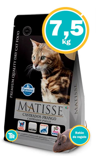 Imagen de MATISSE Gato Castrado Pollo y Arroz 7,5 kg + Ratón