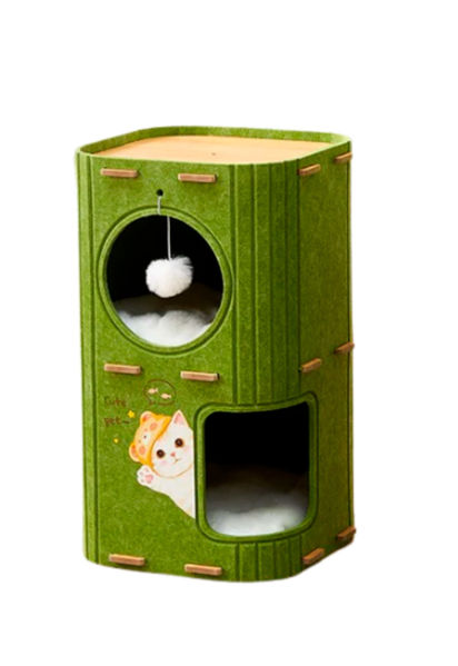 Imagen de Torre Rascador para Gato 2 Niveles Verde