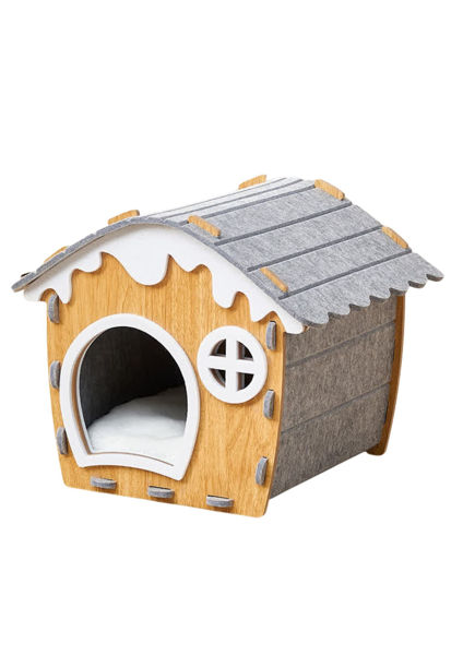 Imagen de Cama Forma de Casa para Gato Color Gris
