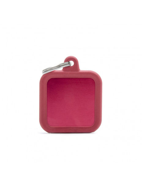 Imagen de CHAPITA CUADRADA  ALUMINIO ROJA CON GOMA - FERPLAST