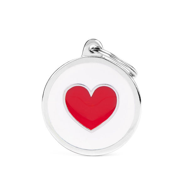 Imagen de CHAPITA L BLANCO CORAZÓN ROJO