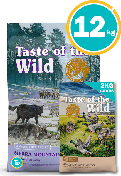 Imagen de TASTE OF THE WILD Canine Sierra Mountain 12KG +  TOW Ancient Wetlands 2Kg
