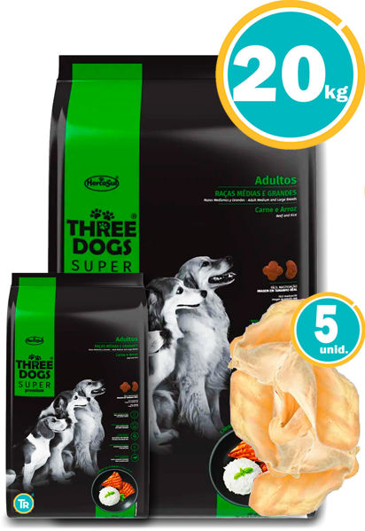 Imagen de ThreeDogs Super Premium Perro Adulto Med y Gra 20Kg (17+3 KG Fracc)
