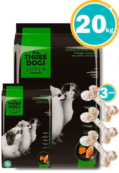 Imagen de ThreeDogs Super Premium Perro Adulto Pequeño 20kg (17+3 fracc)
