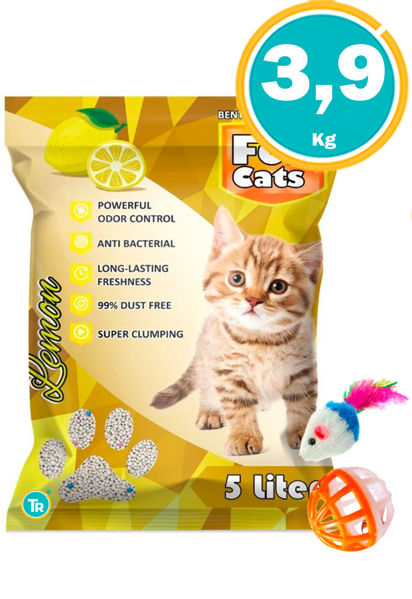 Imagen de Sanitario Bentonita Esfera FOR CATS 3.9KG (5L) Limón
