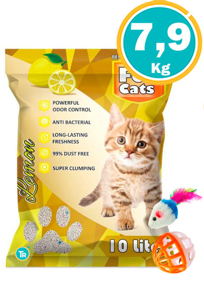 Imagen de Sanitario Bentonita Esfera FOR CATS 7.9KG (10L) LIMON
