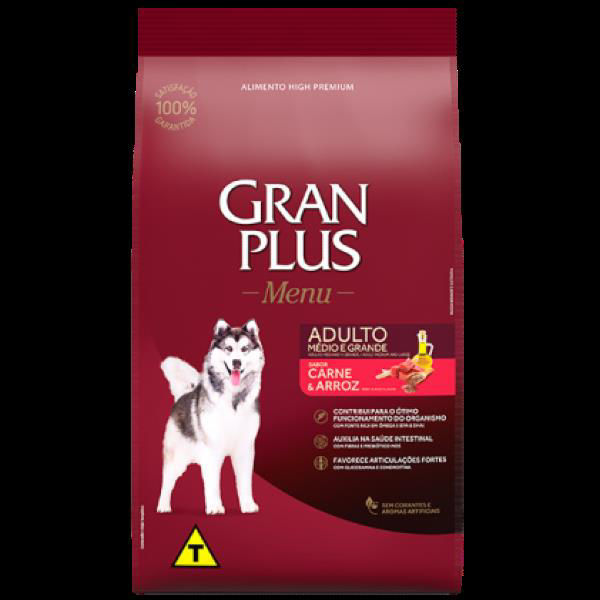 Imagen de GRAN PLUS DOG ADULTO MED/GDE 3KG (CARNE Y ARROZ)