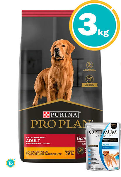 Imagen de PRO PLAN  DOG ADULTO MED 3KG + salsa Optimum