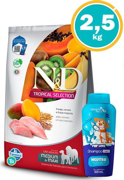 Imagen de ALIMENTO NYD CANINE ADULT TROPICAL MED/MAXI 2+0.5KG (POLLO)