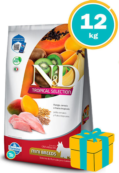 Imagen de ALIMENTO NYD TROPICAL PERRO ADULTO MINI 12KG POLLO + REGALO