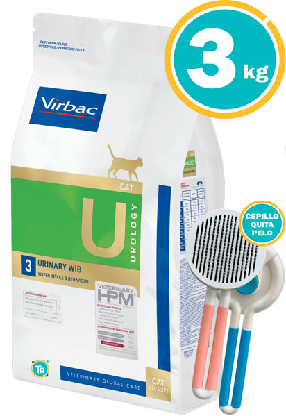 Imagen de HPM VIRBAC GATO UROLOGY URINARY WIB 3KG + Cepillo Quitapelo
