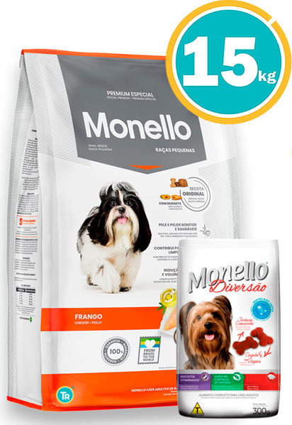 Imagen de MONELLO Perro Adulto Pequeño 15kg (POLLO) + Snakc Mon Diversao