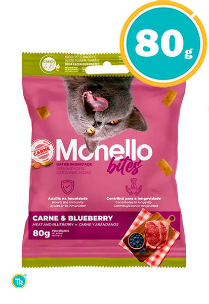 Imagen de MONELLO BITES GATO INMUNIDAD 80G CARNE Y ARANDANOS
