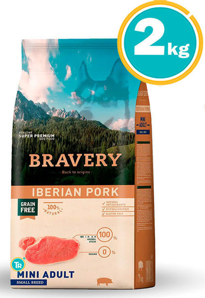 Imagen de BRAVERY DOG ADULT MINI/SMALL IBERIAN PORK 2KG