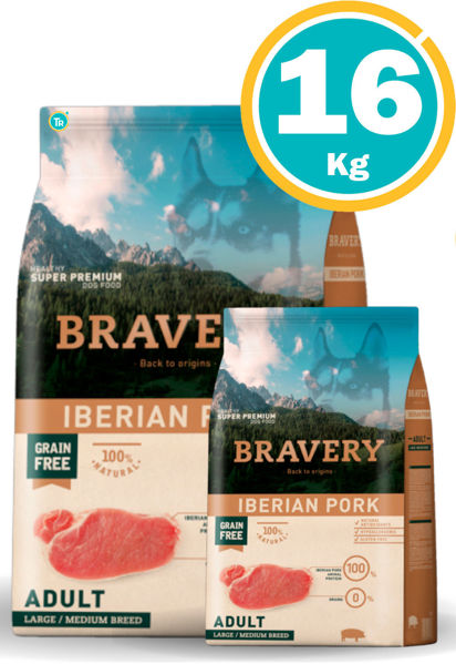Imagen de Bravery Perro Adulto Med/Gra IBERIAN PORK 12+4KG