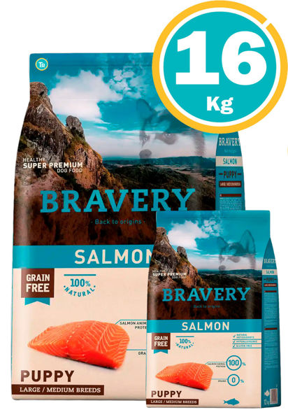 Imagen de Bravery Perro Cachorro Med/Gra SALMÓN 12+4kg