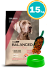Imagen de BALANCED RECIPE NATURAL PERRO SALMON 15KG + Pala dosificadora + Comedero