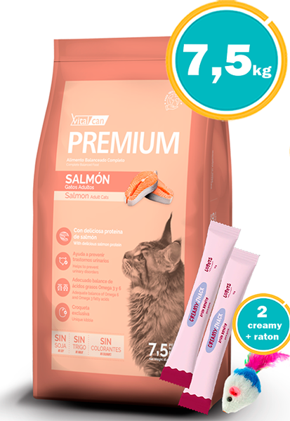 Imagen de VITALCAN PREMIUM GATO ADULTO SALMON 7.5KG