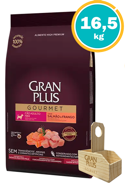 Imagen de GRAN PLUS GOURMET ADULTO RAZA PEQ/MINI 15+1.5KG (SALMON Y POLLO)